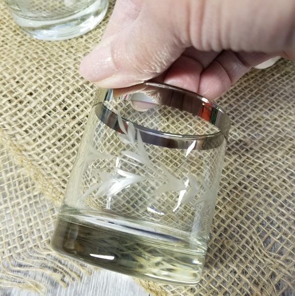 Etched glass silver rimmed candle holders - Picture 4 of 10